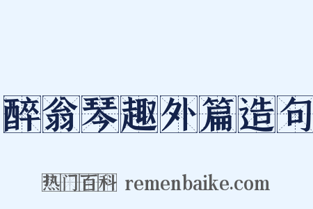 醉翁琴趣外篇造句是什么意思的图片